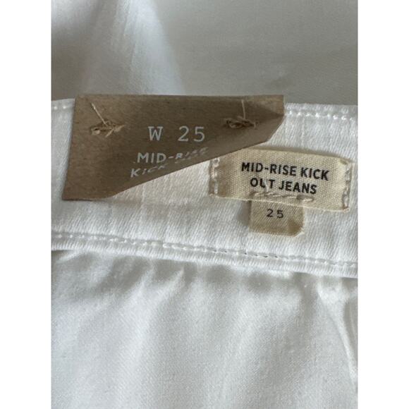 NWT Madewell Mid-Rise Kick Out Crop Jeans in Pure White Size 25 - Picture 12 of 15